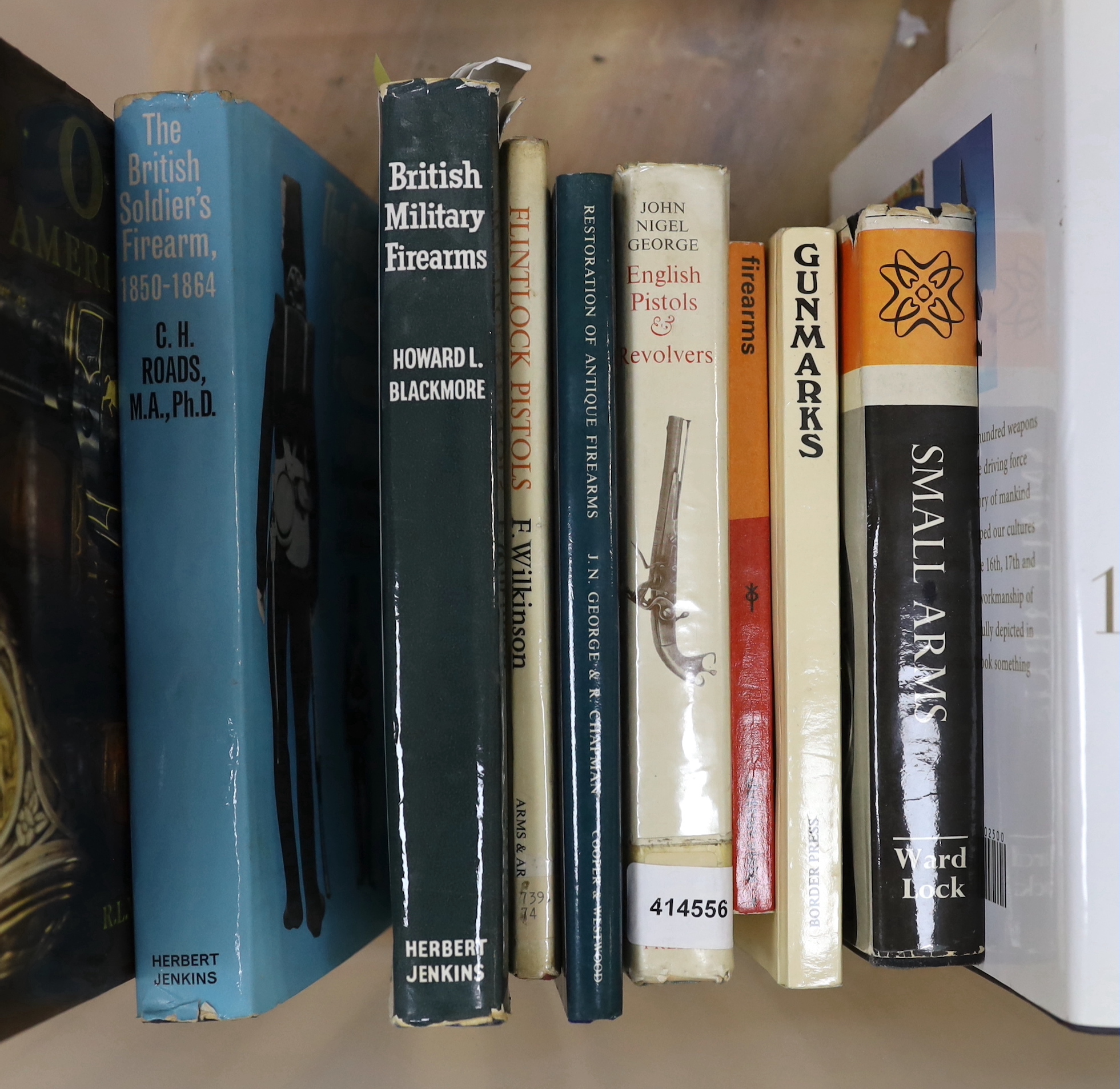 A collection of weapon reference books, mainly relating to pistols and revolvers, titles include; The Flintlock, its Origin, Development and Use, Guns and Rifles of the World, English Pistols and Revolvers, Firearms, etc
